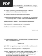 Chapter 8 & (Part) Chapter 12: Distribution of Sample Means: Chapters 8 & 12: Page 1