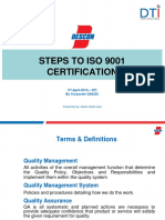 Steps to ISO Certification