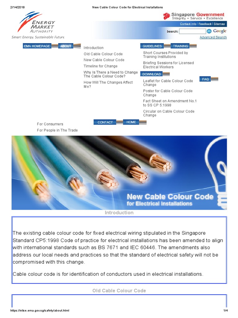 New Cable Colour Code for Electrical Installations Electrical Wiring Electrical Components