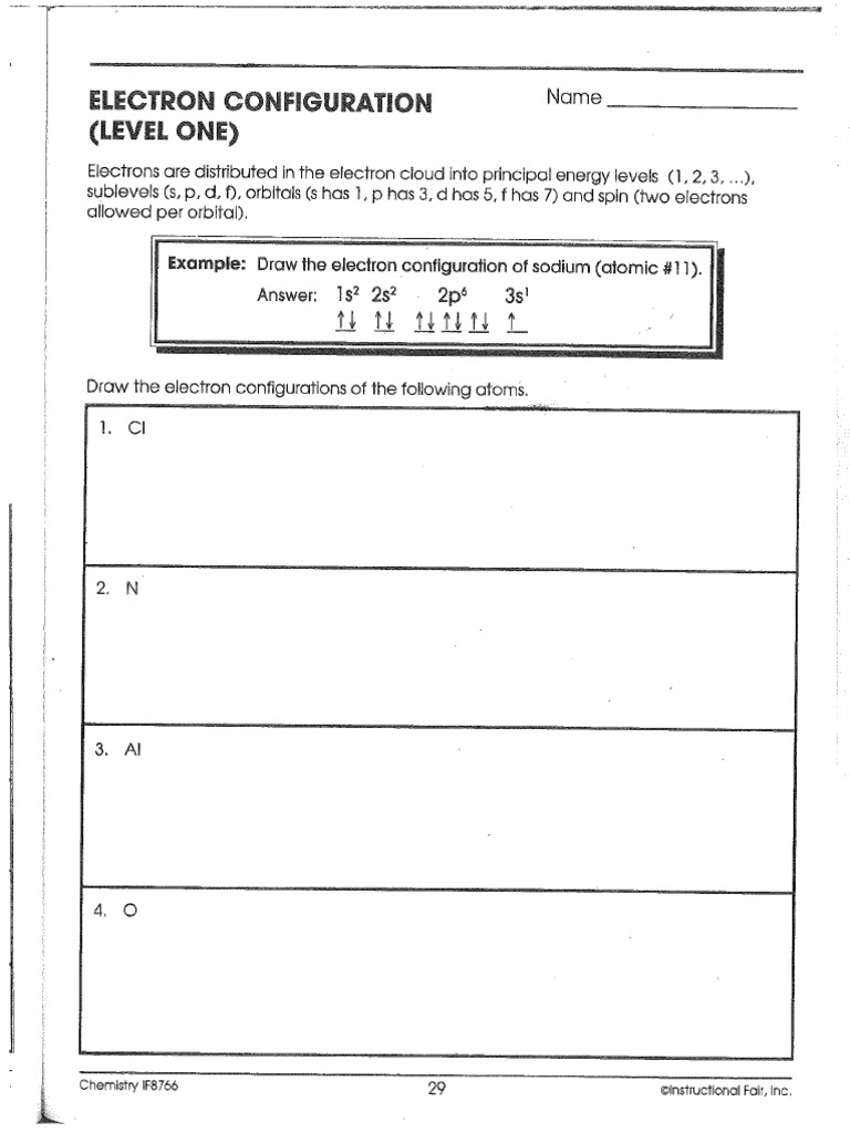 Electron Configuration PDF  PDF For Electron Configuration Worksheet Answers