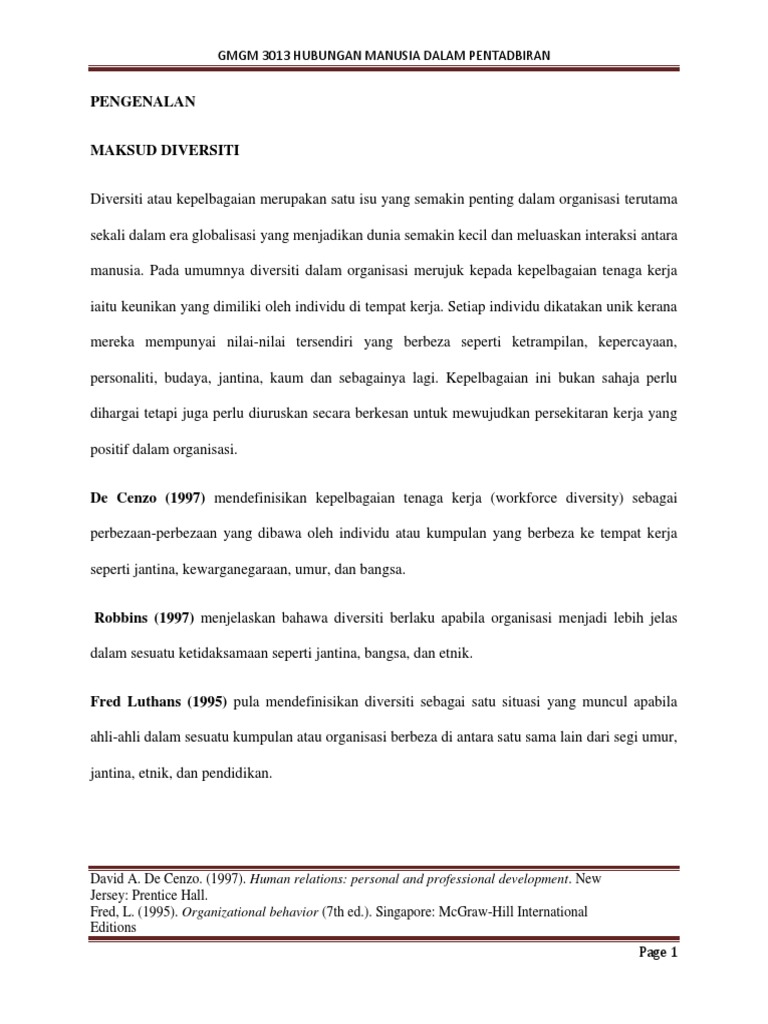 Assignment Hubungan Manusia Dalam Pentadbiran Pdf