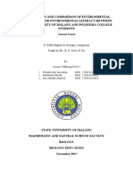 Correlation of Environmental Worldview and Environmental Literacy Between State University of Malang and Polinema College Students