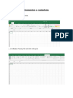 Documentation On Creating Forms: 1.open Excel From The Start Menu