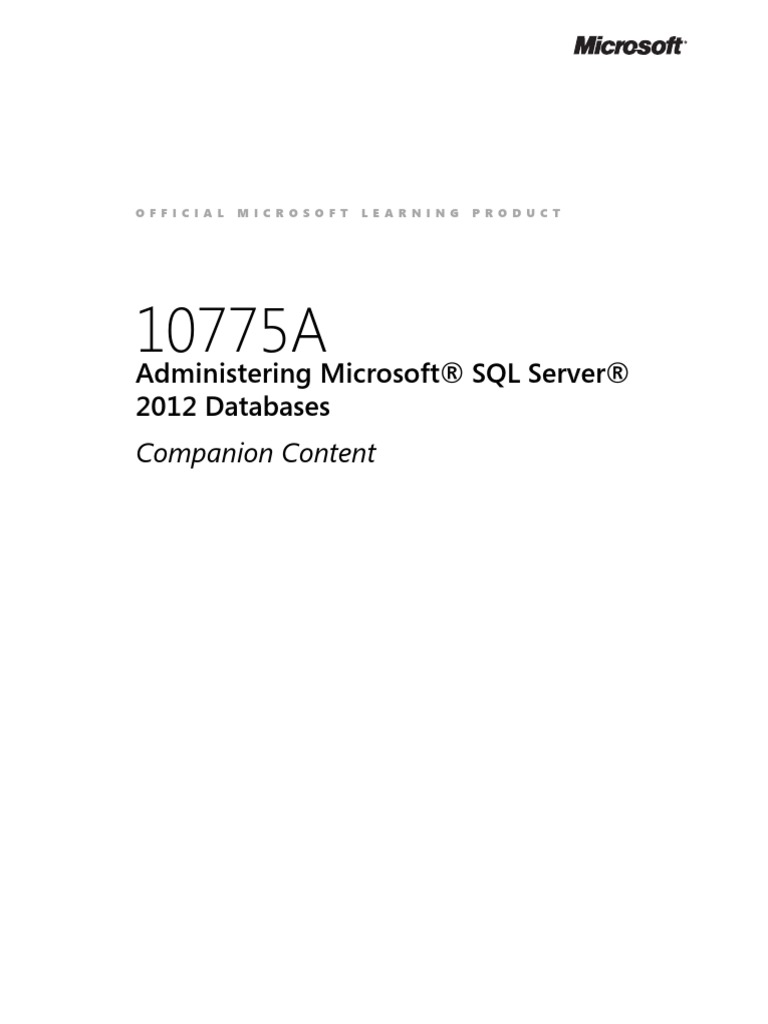 10775A ENU Companion | PDF | Microsoft Sql Server | Databases