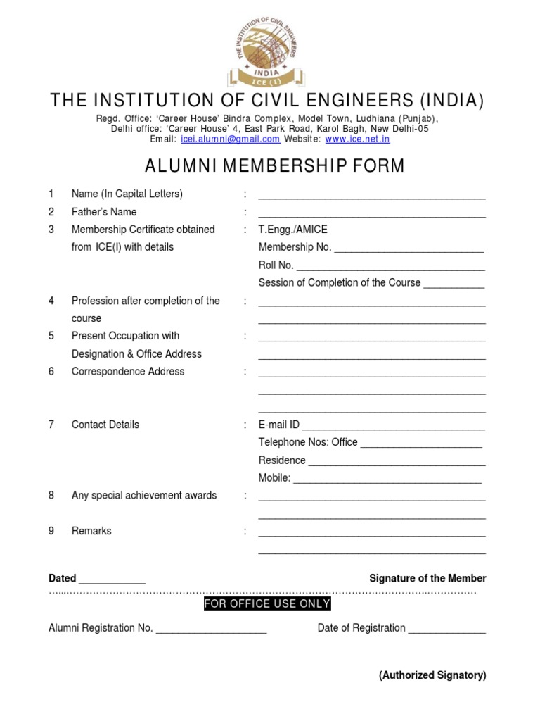 Alumni Membership Form | PDF | Computing And Information Technology