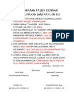 Persyaratan Pasien Dengan Menggunakan Jaminan JKN Kis