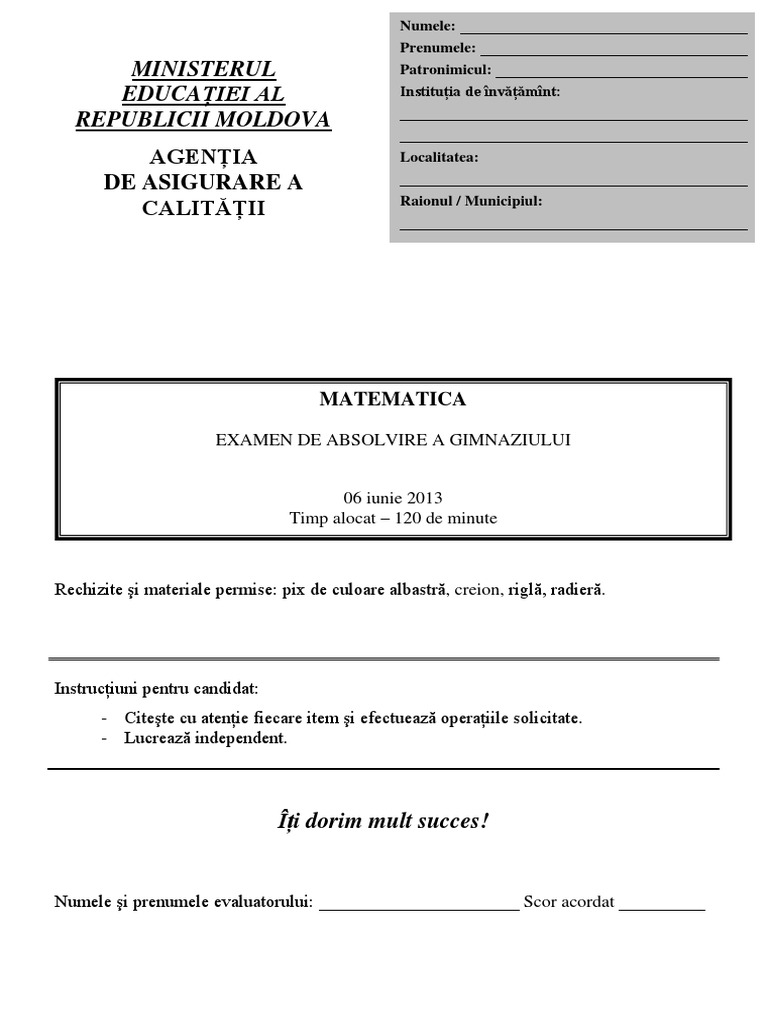 Test Matematica | PDF