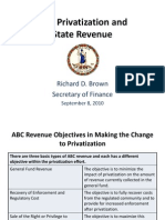 ABC Privatization and State Revenue: Richard D. Brown Secretary of Finance