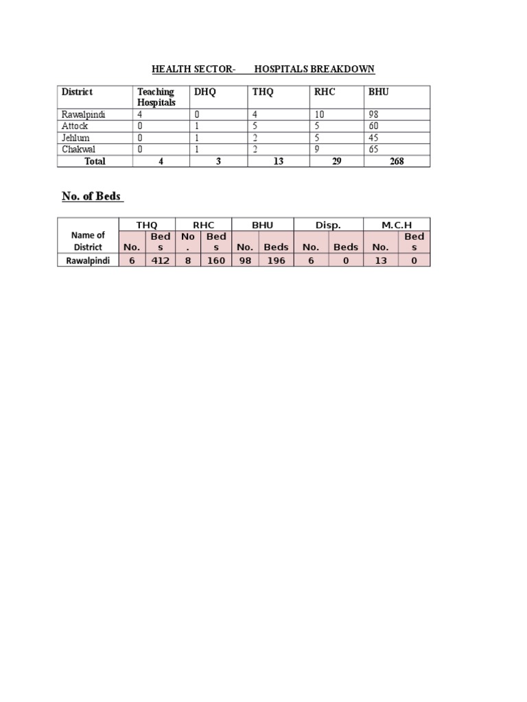 Hospital Bed Distribution by District | PDF