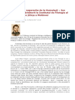 Povestitorul Nepereche de La Humulești - Ion Creangă - Sărbătorit La Institutul de Filologie Al Academiei de Științe A Moldovei