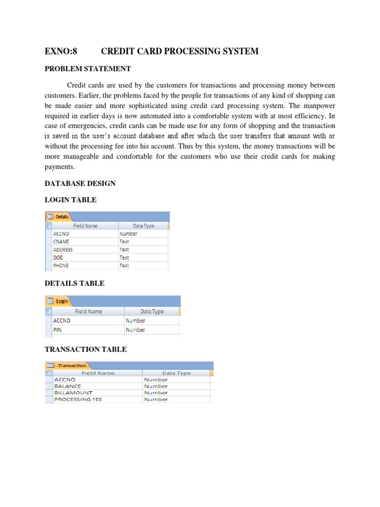Credit Card System Overview | PDF