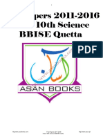 Baclochistan Board of Intermediate and Secondary Education Past Papers 10th Science 5years