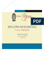 Metal Cutting and Machine Tools: 1 Lecture: Introduction