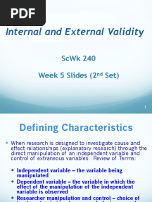 SCWK 240 Week 5 2nd Set Slides - Internal and External Validity PDF