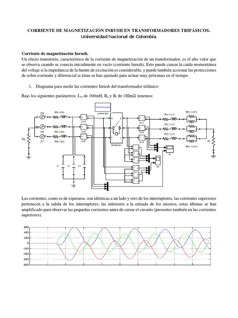 Corriente Inrush en Transformadores Trifásicos | PDF | Transformador ...