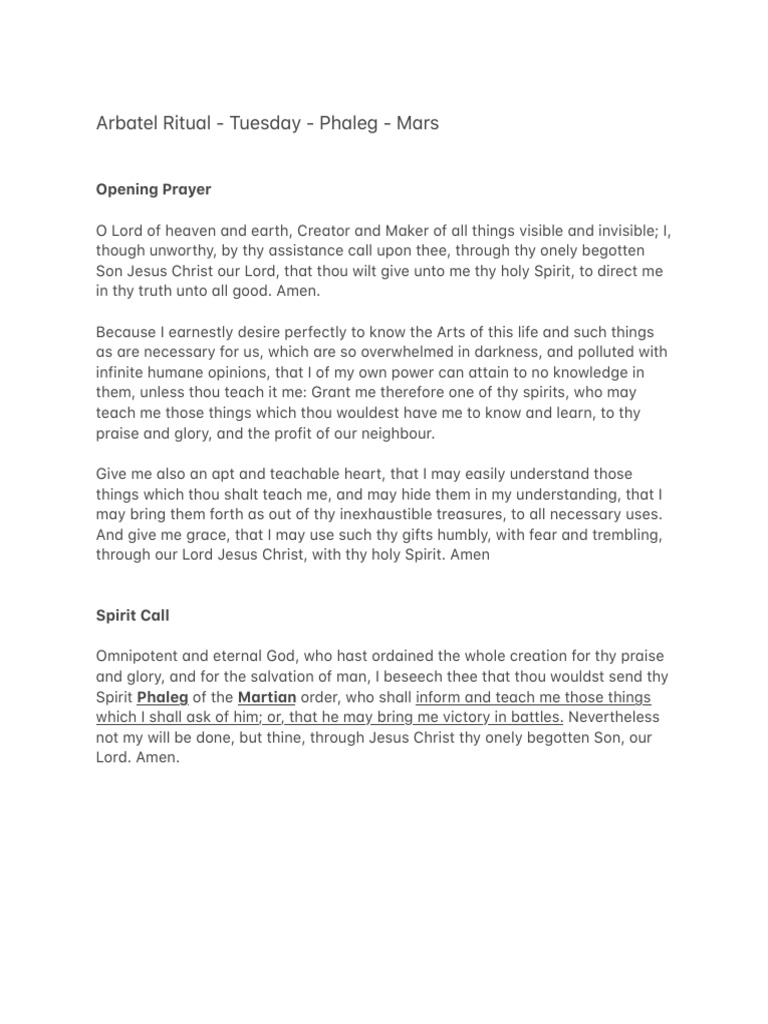 Tuesday Rituals with Phaleg | PDF | Systematic Theology | Religious ...
