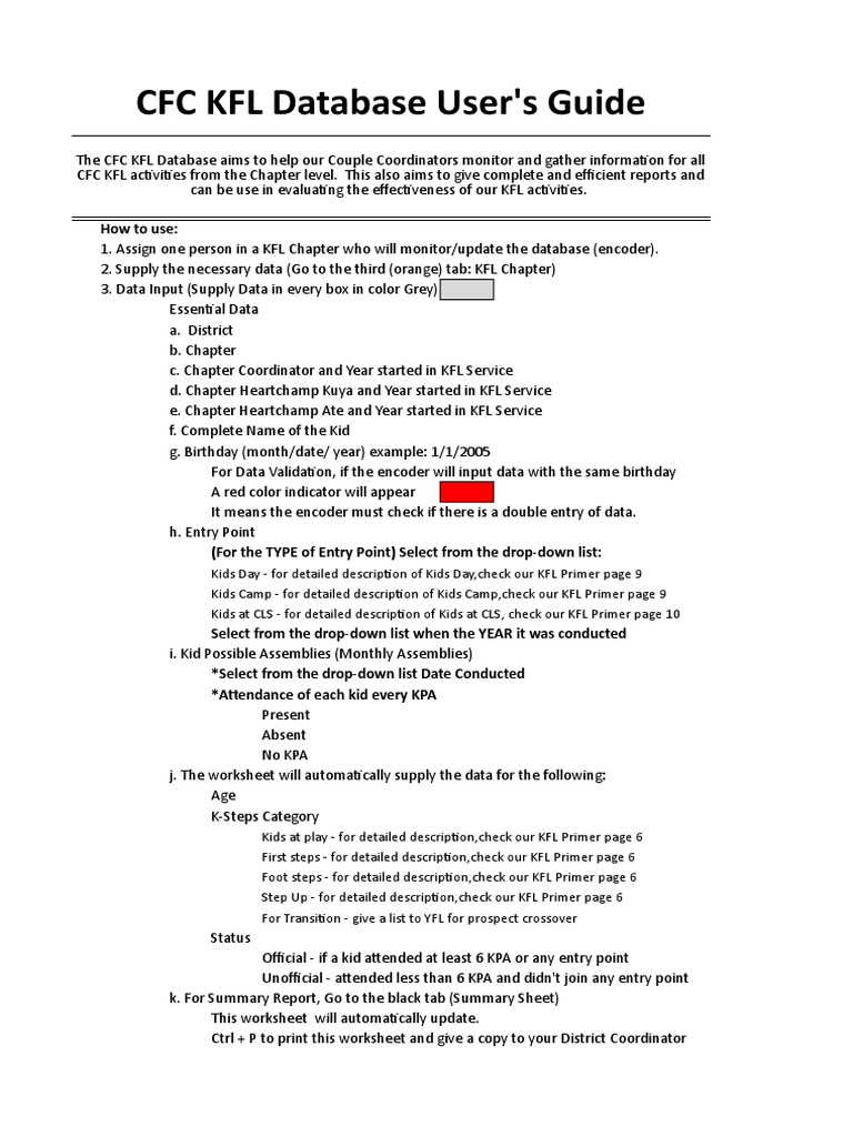 2018 CFC KFL Chapter Database | PDF | Information Management | Databases