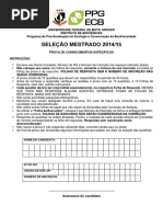 Prova Mestrado em Ecologia