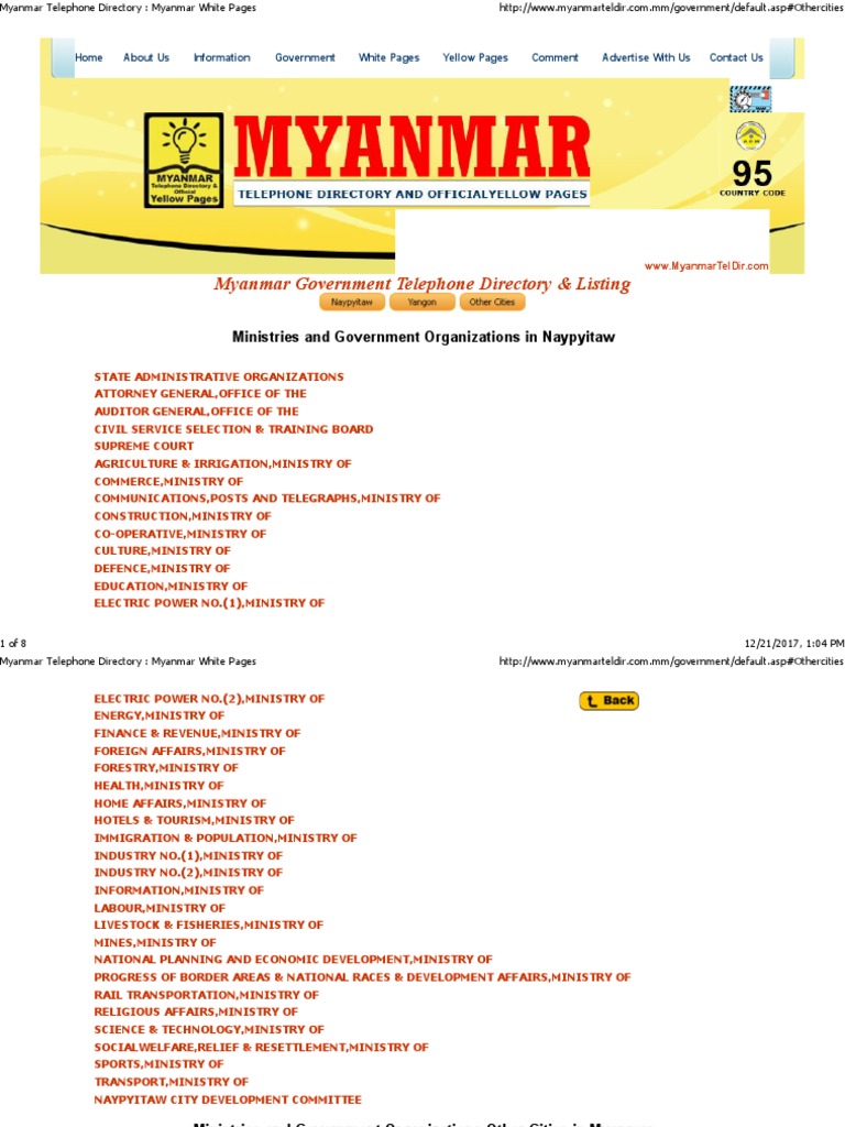 Myanmar PH Code List PDF Myanmar