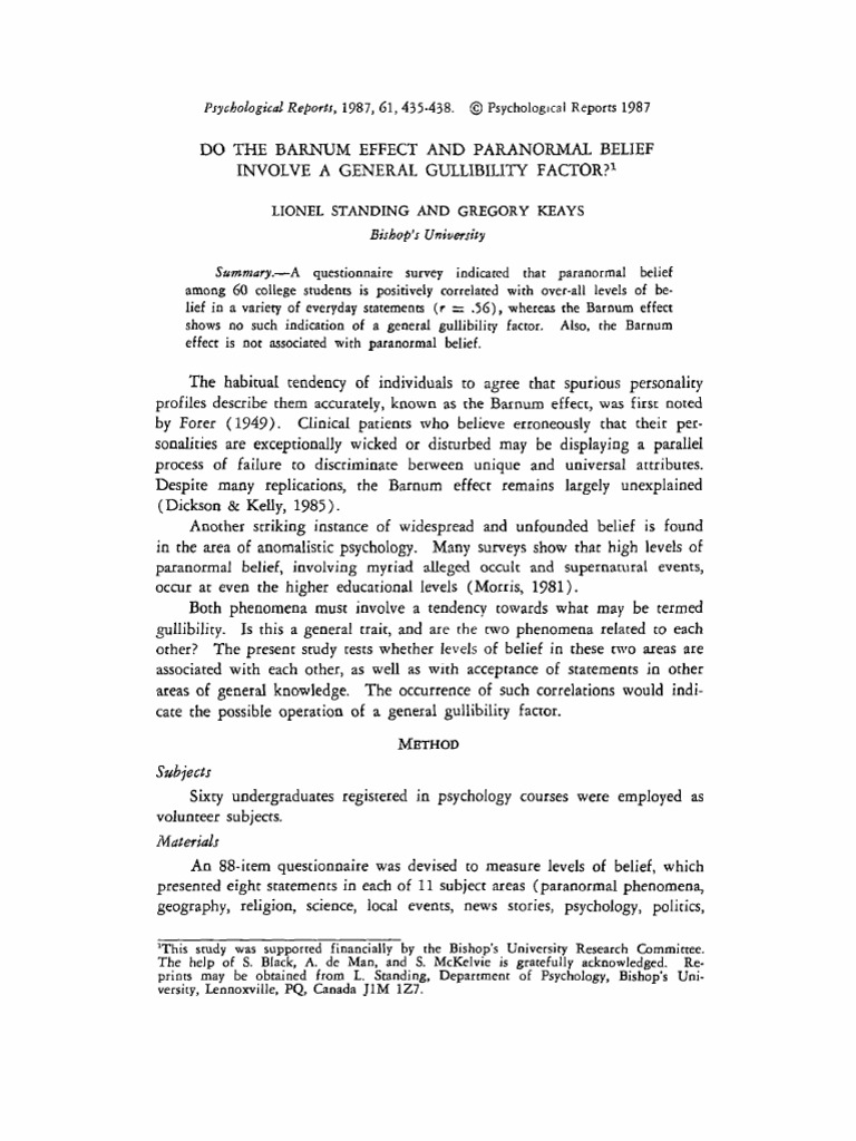 paranormal questionnaire