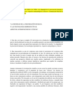 ACADEMIA PONTIFICIA PARA LA VIDA La Dignidad de La Procreación Humana y Las Tecnologías Reproductivas