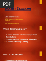 Bloom's Taxonomy: Aamir Hussain Shahani