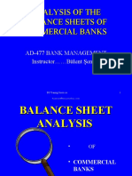 Analysis of The Balance Sheets of Commercial Banks