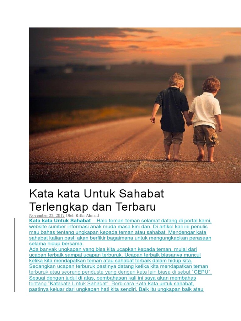 Kata Kata Untuk Sahabat Terlengkap Dan Terbarudocx