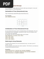 Two Dimensional Array