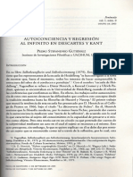 Autoconciencia y Regresión Al Infinito en Descartes y Kant