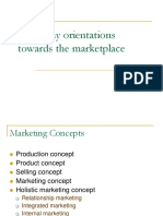 Company orientations towards marketing concepts and the marketplace