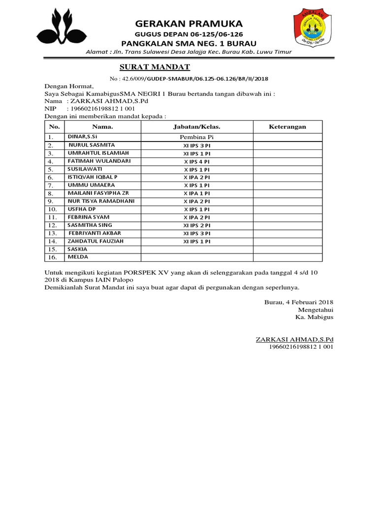 Surat Mandat
