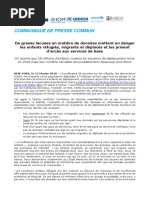 COMMUNIQUÉ DE PRESSE COMMUN