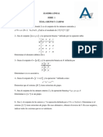 Ab A B Ab: Álgebra Lineal Serie 1 Tema: Grupos Y Campos