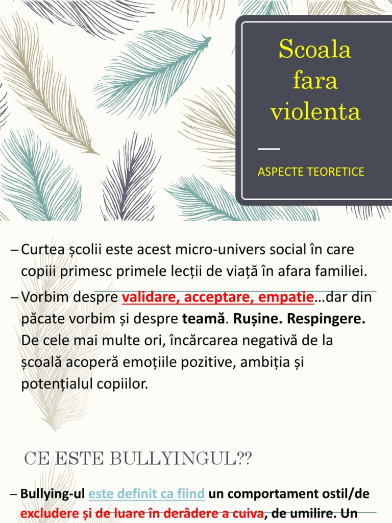 Scoala Fara Violenta | PDF