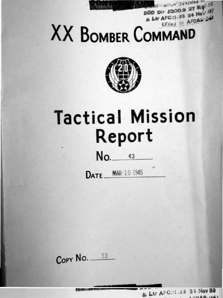 A-10 Mission Report: March 10, 1945 | PDF | Strategic Bombing ...