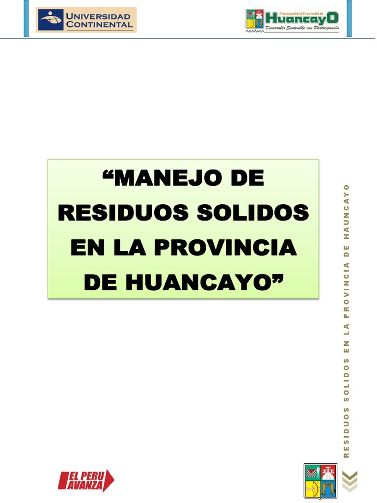 Manejo de Residuos Sólidos en Huancayo | PDF | Compost | Residuos