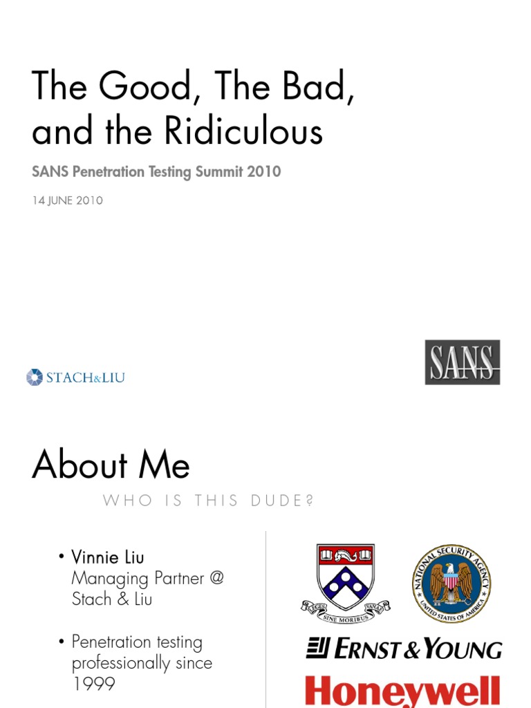 SANS Penetration Testing Summit 2010 | PDF | Penetration Test | Data ...