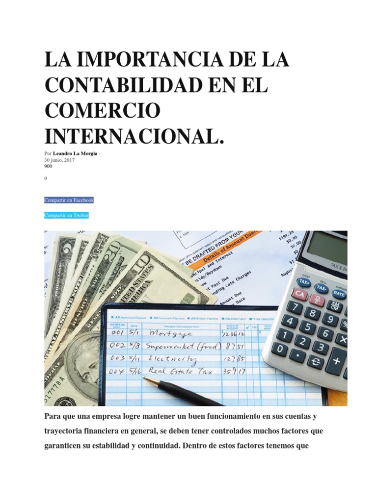 Importancia de la Contabilidad en Comercio | PDF | Contabilidad | Economias