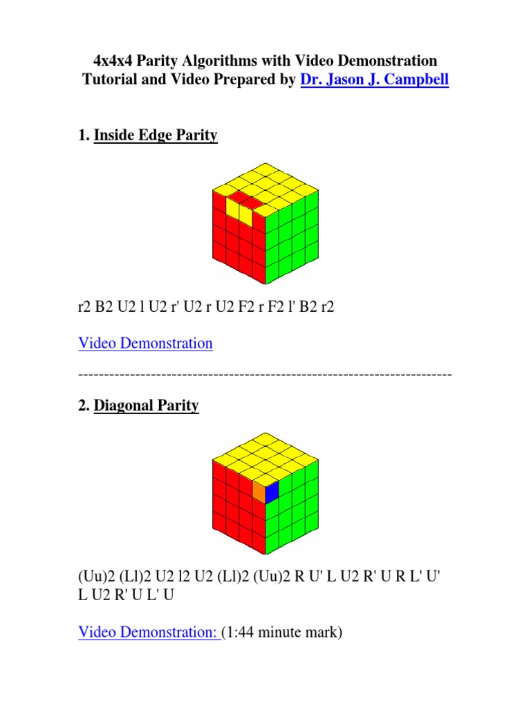 How to RESOLVE Parity in Rubik's Cube 4x4 Two Pieces on the Same