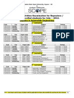 Theory Exam Time Table KSOU S12