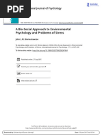 A Bio Social Approach to Environmental Psychology and Problems of Stress