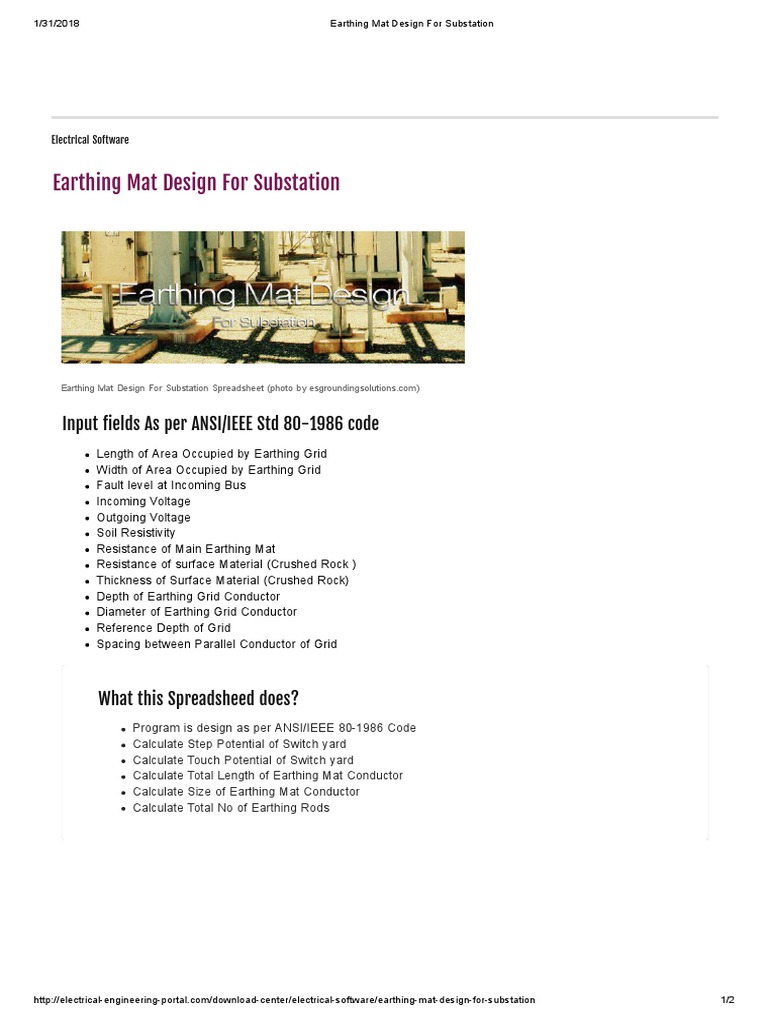 Substation Earthing Mat Design Guide | PDF