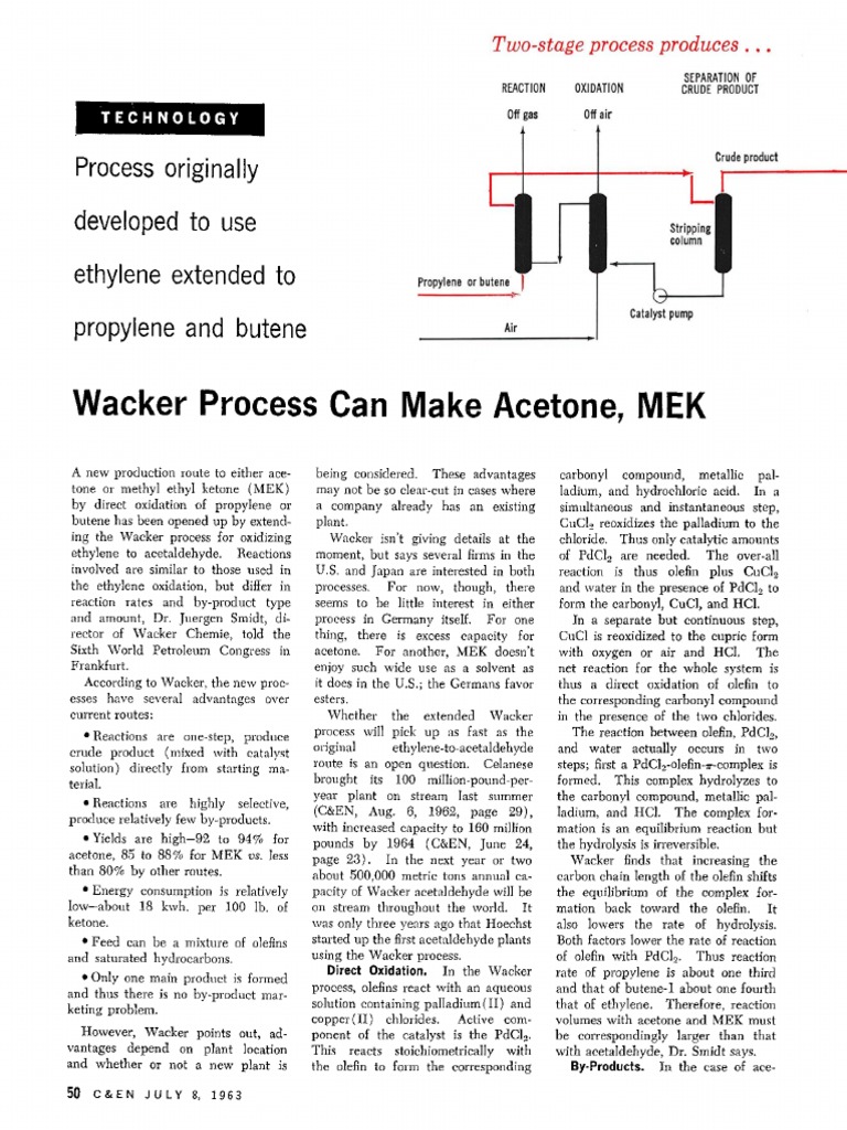 Proceso Wacker PDF PDF Alkene Chemical Reactions