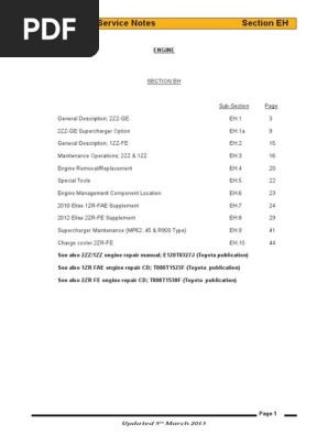 2ZZGE Engine PDF | PDF | Throttle | Piston