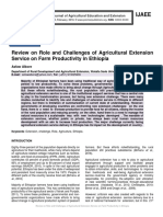 Review On Role and Challenges of Agricultural Extension Service On Farm Productivity in Ethiopia