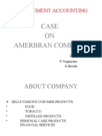 Management Accounting: Case ON Amerbran Company