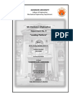 ME Electives 2 (Hydraulics) Experiment No. 4 "Loading Platform"