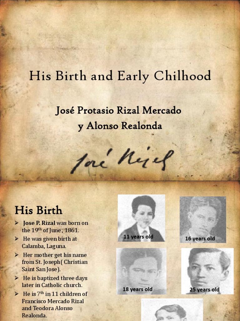 His Birth and Early Chilhood Rizal Unfinished | PDF | Philippines