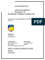 Final Comitment Level of Employees in Paramount Clothing